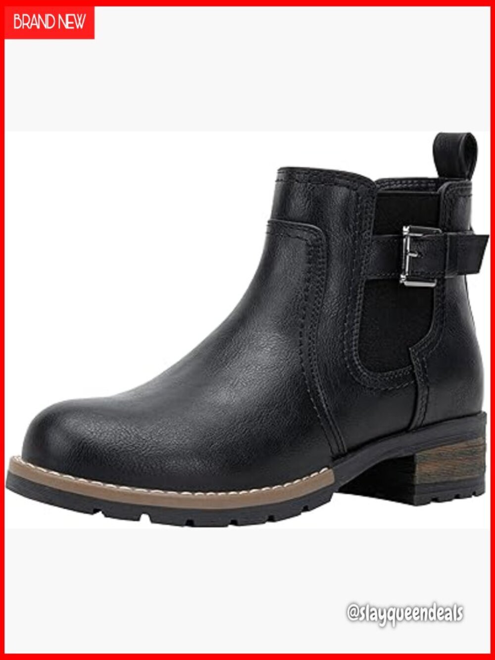 Women's Ankle Boots Low Heel Zip Chelsea Booties Synthetic Leather Round Toe